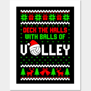 Deck The Halls With Balls Of Volley Funny Holiday Posters and Art